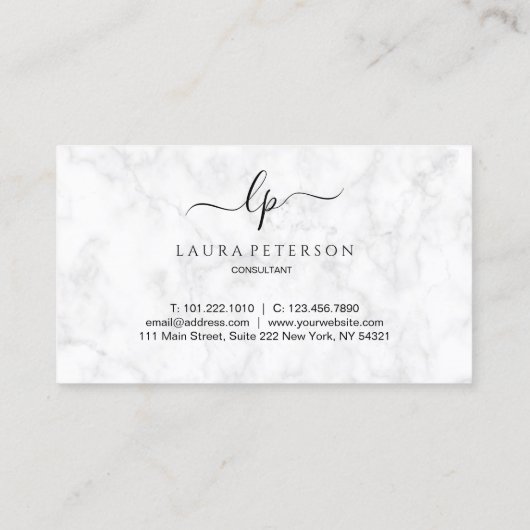 Elegant en eenvoudig handgeschreven script kalligr visitekaartje (Achterkant)