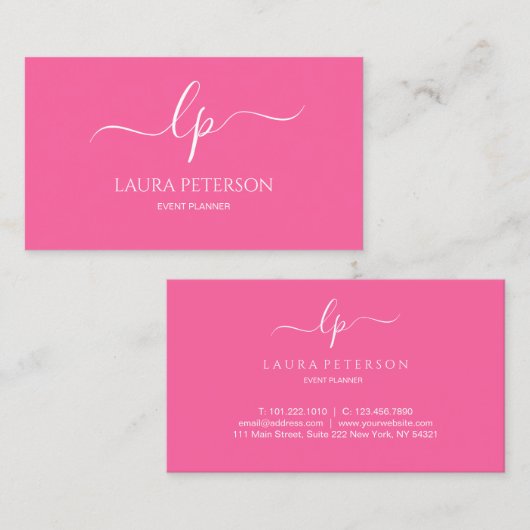 Elegant en eenvoudig handgeschreven script kalligr visitekaartje (Voorkant / Achterkant)