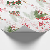 Elegant en eenvoudig kerstpatroon cadeaupapier (Hoek)