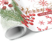 Elegant en eenvoudig kerstpatroon cadeaupapier (Rol Hoek)