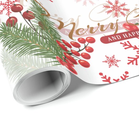 Elegant en eenvoudig kerstpatroon cadeaupapier (Rol Hoek)