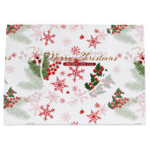 Elegant en eenvoudig kerstpatroon large cadeautasje (Voorkant)