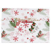 Elegant en eenvoudig kerstpatroon large cadeautasje (Achterkant)