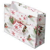 Elegant en eenvoudig kerstpatroon large cadeautasje (Voorkant Gekanteld)