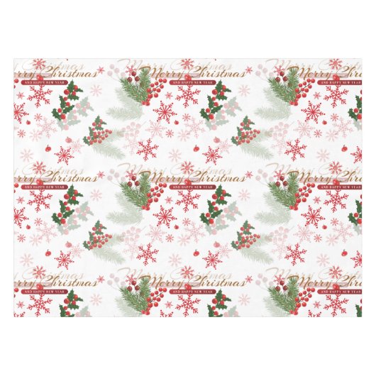 Elegant en eenvoudig kerstpatroon tafelkleed (Voorkant (Horizontaal))