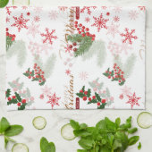 Elegant en eenvoudig kerstpatroon theedoek (Gevouwen)