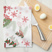 Elegant en eenvoudig kerstpatroon theedoek (Quarter Fold)