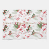 Elegant en eenvoudig kerstpatroon theedoek (Horizontaal)