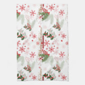 Elegant en eenvoudig kerstpatroon theedoek (Verticaal)