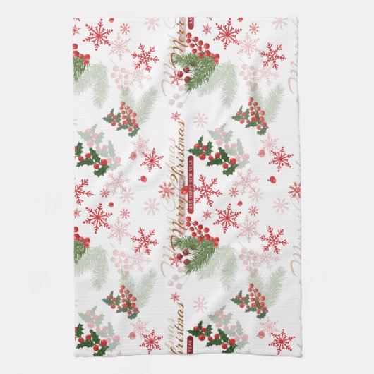 Elegant en eenvoudig kerstpatroon theedoek (Verticaal)