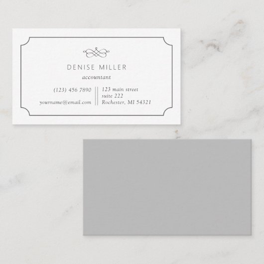  elegant en eenvoudig klassiek lijst visitekaartje (Voorkant / Achterkant)