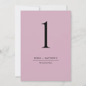 Elegant en Eenvoudig Mauve Table Number (Voorkant)