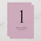 Elegant en Eenvoudig Mauve Table Number (Voorkant / Achterkant)