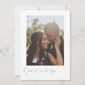 Elegant en eenvoudig minimalistisch script bruilof kaart (Achterkant)