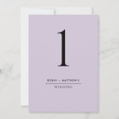 Elegant en eenvoudig Paars tabelnummer (Voorkant)