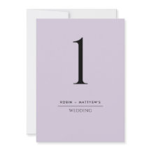 Elegant en eenvoudig Paars tabelnummer