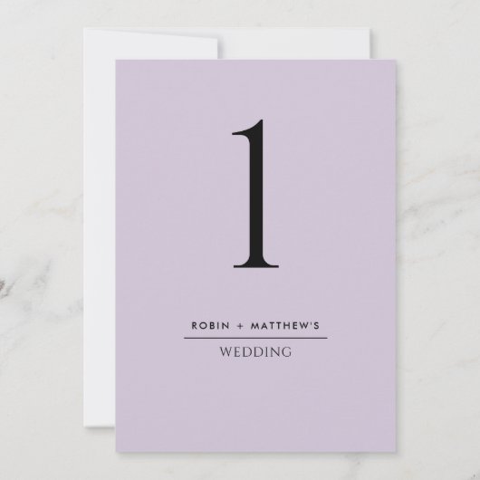 Elegant en eenvoudig Paars tabelnummer (Achterkant)