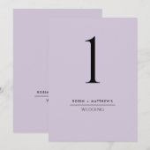 Elegant en eenvoudig Paars tabelnummer (Voorkant / Achterkant)