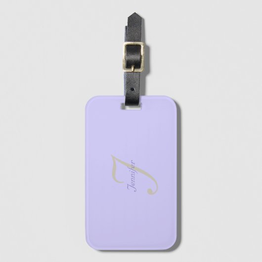 Elegant en eenvoudig pastelmonogram bagagelabel (Voorkant (verticaal))