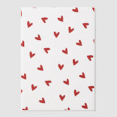 Elegant en eenvoudig rood hartpatroon vellum uitnodigingen (Voorkant)