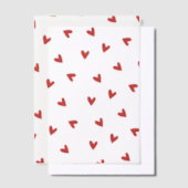 Elegant en eenvoudig rood hartpatroon vellum uitnodigingen (Offset)