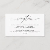 Elegant en Eenvoudig, Script Bruiloftsreceptie Informatiekaartje (Voorkant)