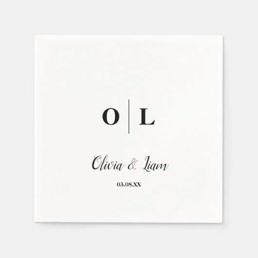 Elegant en eenvoudig | Weddenschap Servet (Voorkant)