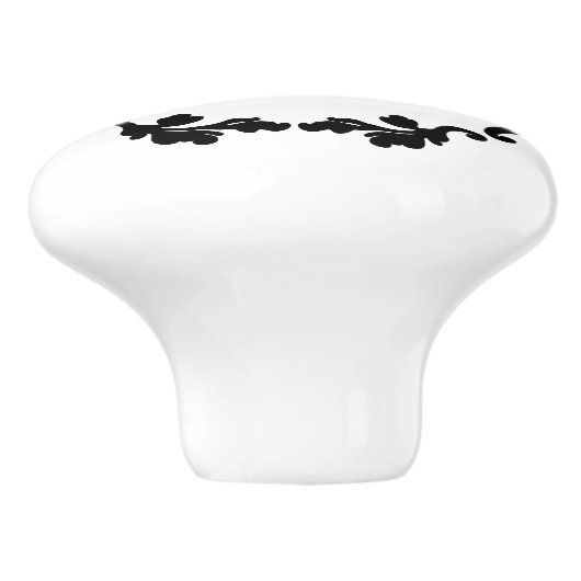 Elegant en eenvoudig zwart-wit monogram keramische knop (Zijkant)