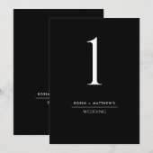 Elegant en eenvoudig zwart-wit tabelnummer (Voorkant / Achterkant)