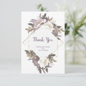 Elegant en eenvoudige Lila bloem Dank u wel! Bedankkaart (Staand voorkant)