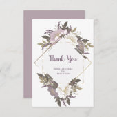 Elegant en eenvoudige Lila bloem Dank u wel! Bedankkaart (Voorkant / Achterkant)