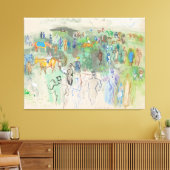 Elegant en elegantjes op het gazon canvas afdruk (Insitu (Woonkamer))