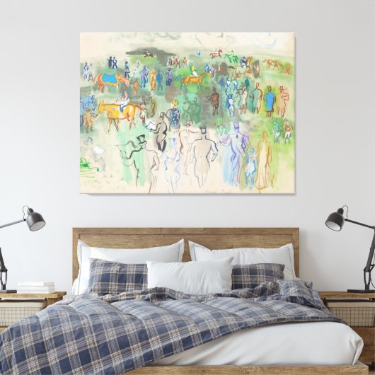 Elegant en elegantjes op het gazon canvas afdruk (Insitu (Slaapkamer))