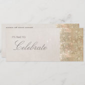 Elegant en feestelijk glinsterend goud sequins fee kaart (Voorkant / Achterkant)