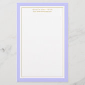 Elegant en Feminine Periwinkle Gold, op maat gesne Briefpapier (Voorkant)