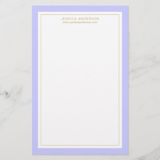 Elegant en Feminine Periwinkle Gold, op maat gesne Briefpapier (Voorkant)