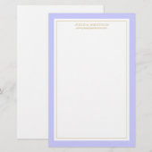 Elegant en Feminine Periwinkle Gold, op maat gesne Briefpapier (Voorkant / Achterkant)