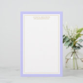 Elegant en Feminine Periwinkle Gold, op maat gesne Briefpapier (Staand voorkant)