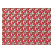 Elegant en Feminine Red Flowers Tafelkleed (Voorkant (Horizontaal))