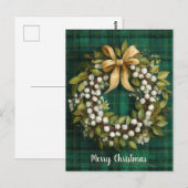 Elegant en Festief Kerstkransontwerp Briefkaart (Voorkant / Achterkant)