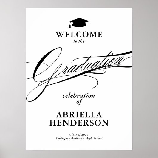 Elegant en formeel script afstudeerwelkom poster (Voorkant)