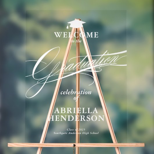 Elegant en formeel script Afstuderen Acryl Bord (Neutraal)