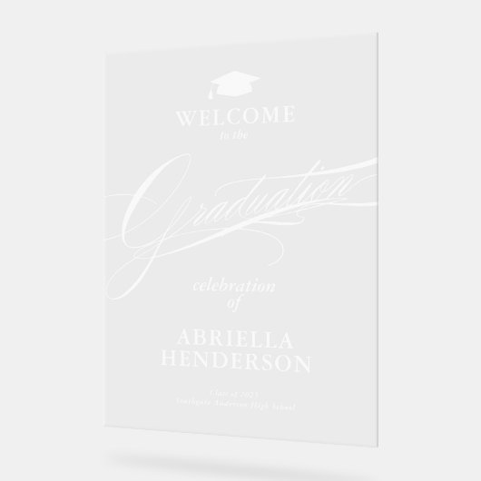 Elegant en formeel script Afstuderen Acryl Bord (Hoek)