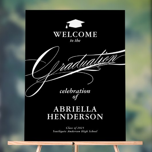 Elegant en formeel script Afstuderen Acryl Bord (Neutraal)