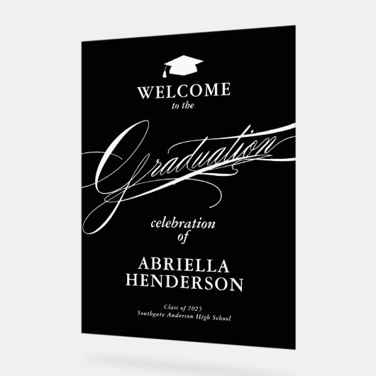 Elegant en formeel script Afstuderen Acryl Bord (Hoek)