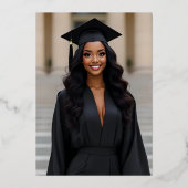 Elegant en formeel Script Afstuderen Folie Uitnodiging (Achterkant)