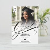 Elegant en formeel Script Afstuderen Kaart (Staand voorkant)