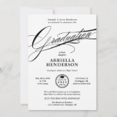 Elegant en formeel script Afstuderen Kaart (Voorkant)