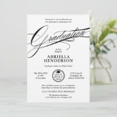 Elegant en formeel script Afstuderen Kaart (Staand voorkant)