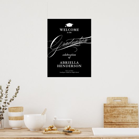 Elegant en formeel Script Afstuderen Welkom Poster (Keuken)